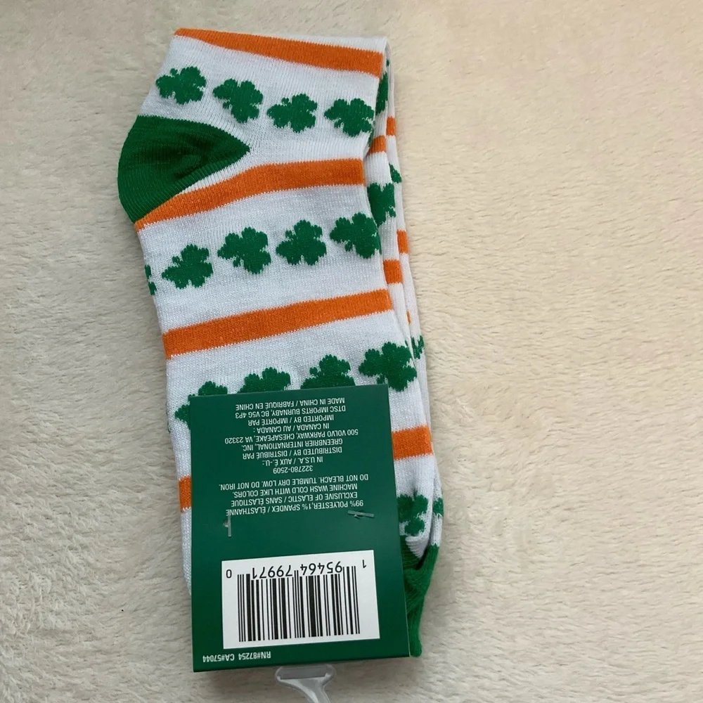 Lucky Charm Green and Orange Knee High Socks
